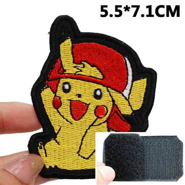 Pocket Monster 'Pikachu | Wearing Cap' Embroidered Velcro Patch