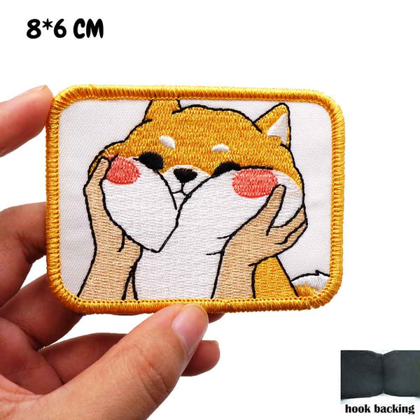 Shiba Inu 'Chubby Cheeks | Square' Embroidered Velcro Patch