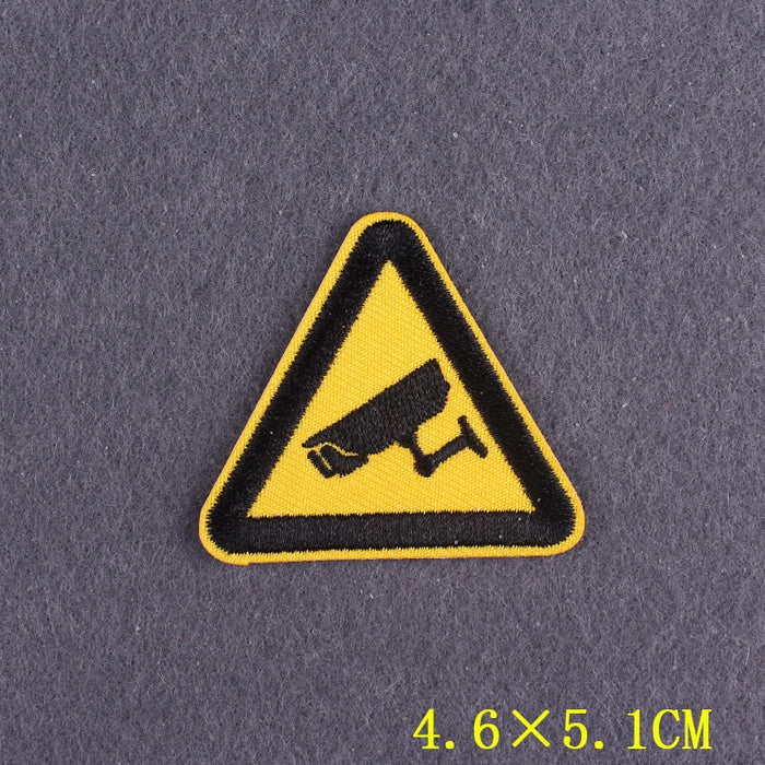 Warning Sign 'Cctv Cameras' Embroidered Patch