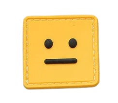 Cute Smiley 'Square Face' PVC Rubber Velcro Patch