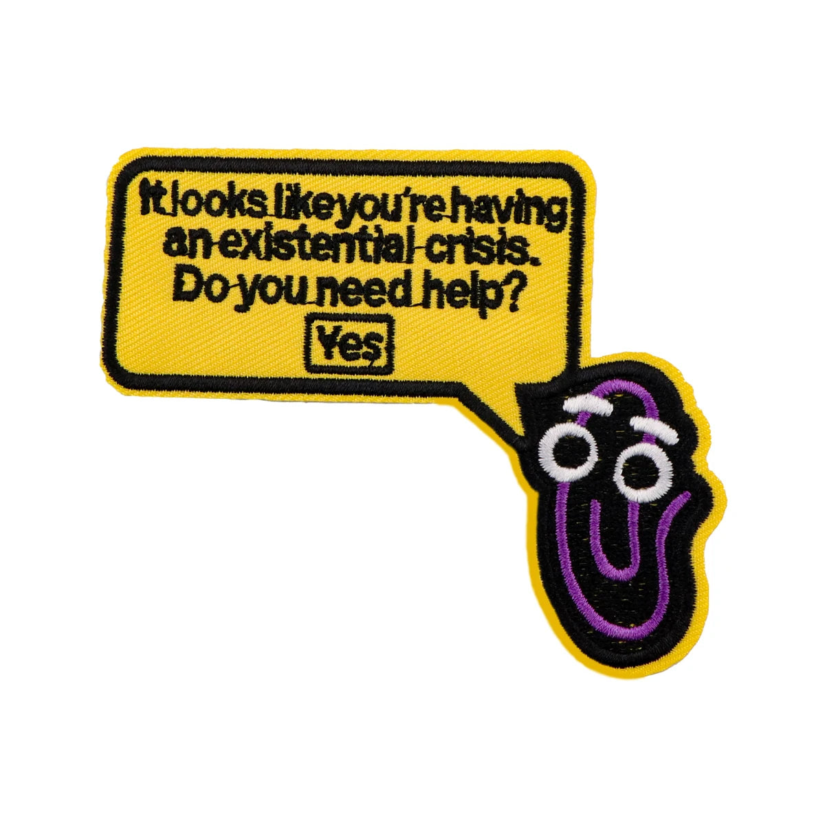 Clippy 'It looks like you’re having an existential crisis. Do you need help?' Embroidered Patch