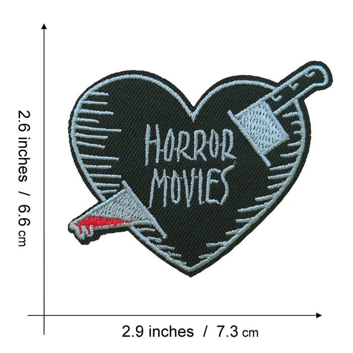 'Horror Movies | Stabbed Heart | 1.0' Embroidered Patch