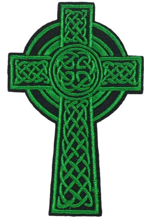 Celtic Cross 'Green' Embroidered Velcro Patch