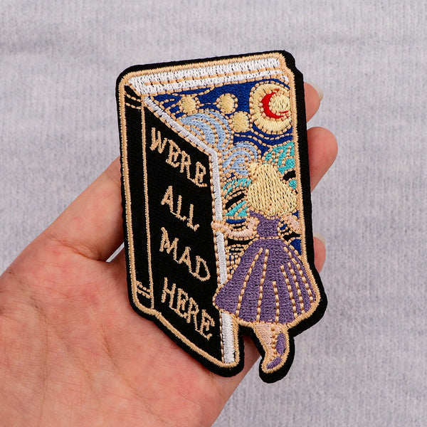 Down the Rabbit Hole 'Starry Night Book | We're All Mad Here' Embroidered Patch