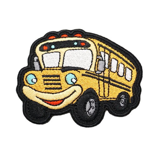 School Bus Embroidered Velcro Patch