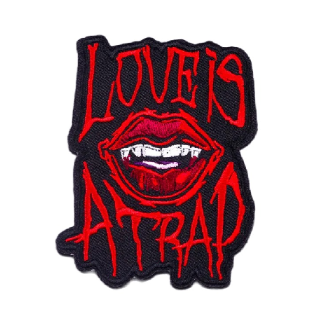 Mouth 'Love Is A Trap' Embroidered Patch