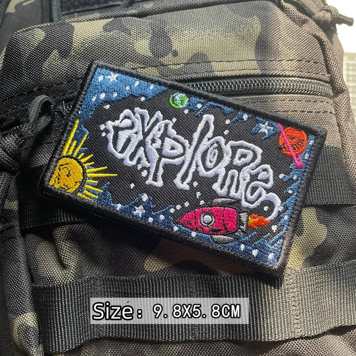 Travel 'Explore' Embroidered Velcro Patch