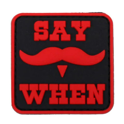 Doc Holliday Mustache 'Say When' PVC Rubber Velcro Patch