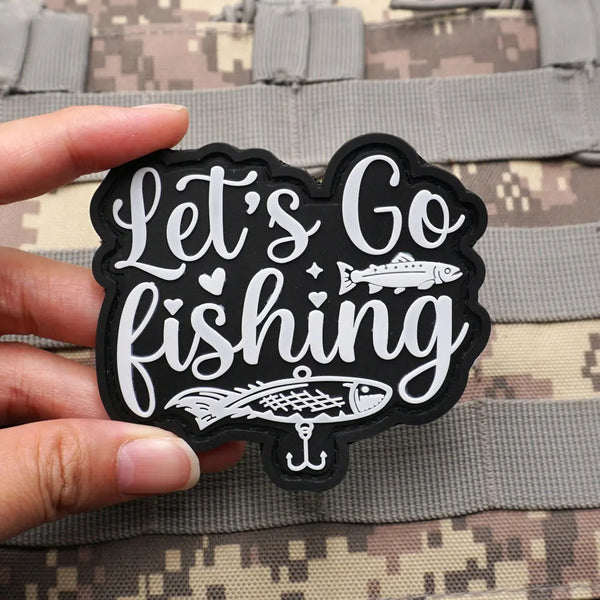 Let's Go Fishing PVC Rubber Velcro Patch