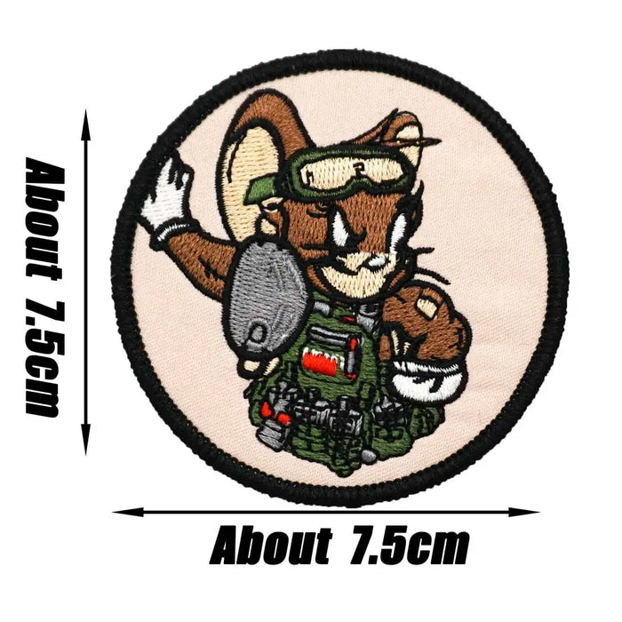 Tom and Jerry 'Tactical Jerry | Round' Embroidered Velcro Patch