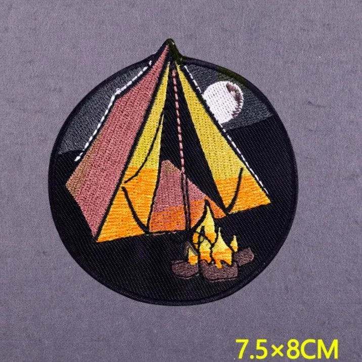 Outdoor Adventure 'Camping Tent' Embroidered Patch
