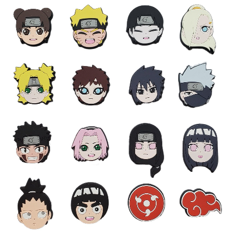 Shippuden 'Casts And Logo | Set of 16' PVC Rubber Patch