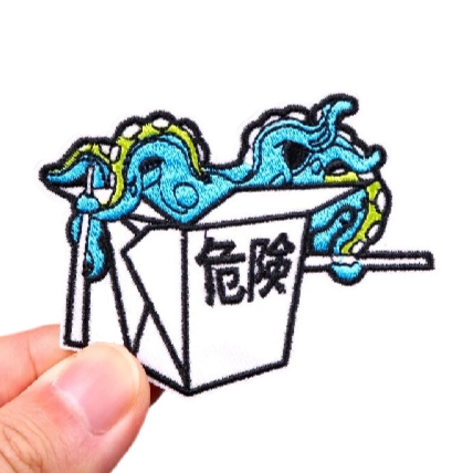 Food Box 'Octopus Tentacles | Chopsticks' Embroidered Patch