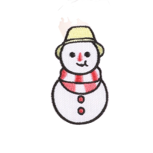 Christmas 'Snowman | Stripes Scarf' Embroidered Patch