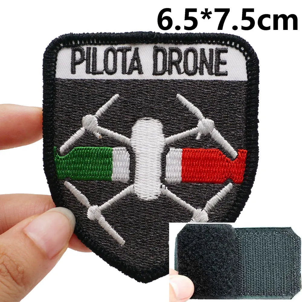 Military Tactical 'Italy Pilota Drone' Embroidered Velcro Patch ...