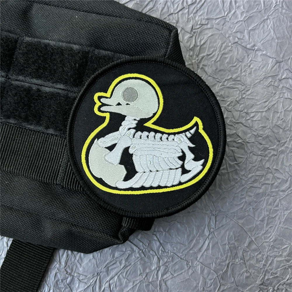 Duck Skeleton 'Round' Embroidered Velcro Patch – Little Patch Co
