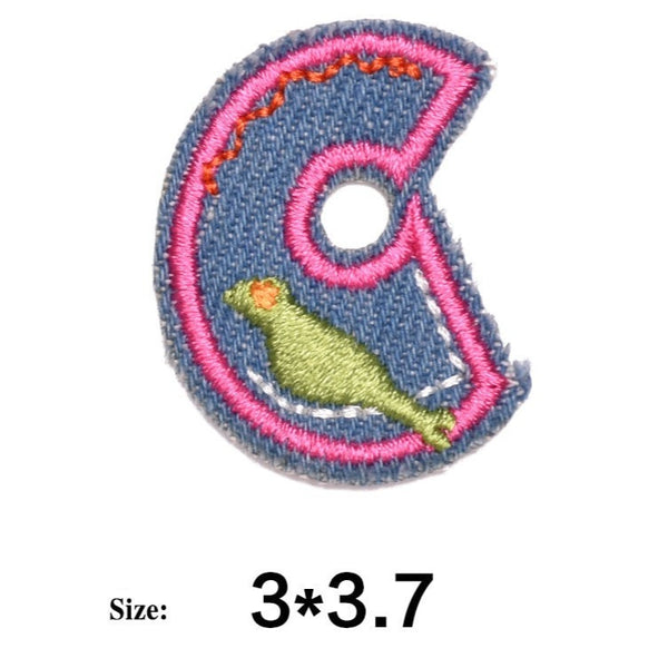 Letter C 'Denim Letter' Embroidered Patch