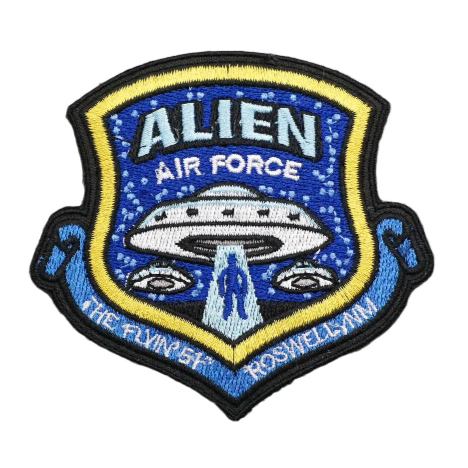 UFO 'Alien Air Force' Embroidered Velcro Patch