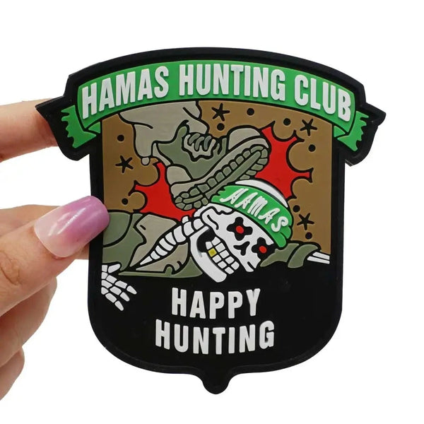 Military Tactical 'Hamas Hunting Club' PVC Rubber Velcro Patch