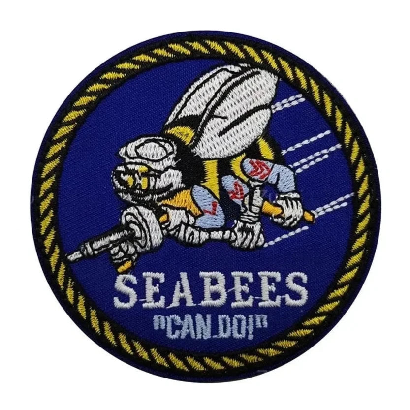 Emblem 'US Navy Seabees Can Do!' Embroidered Velcro Patch