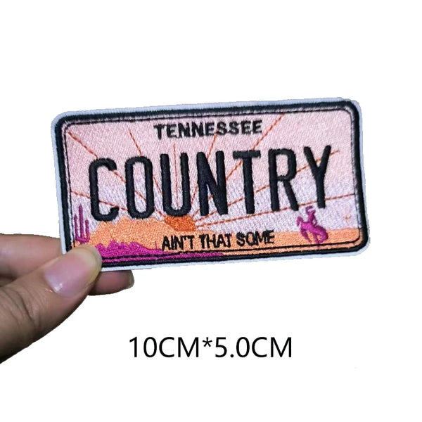 License Plate 'Tennessee Country' Embroidered Patch