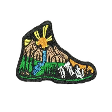Camping Adventures 'Shoe Mountains' Embroidered Velcro Patch