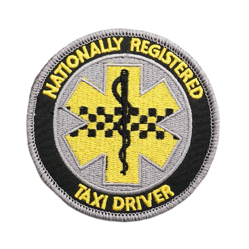 Paramedic 'Nationally Registered Taxi Driver | Round' Embroidered Velcro Patch