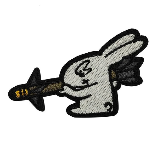 Cute Rabbit 'AIM-9 Sidewinder Missile' Embroidered Velcro Patch