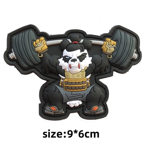 Panda Fitness 'Barbells Lifting' PVC Rubber Velcro Patch