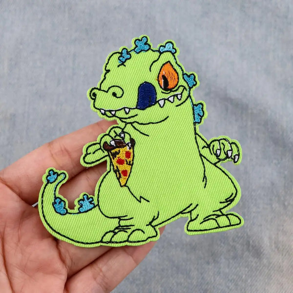 Rugrats 'Reptar | Holding Pizza' Embroidered Patch