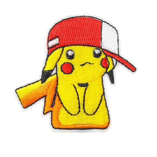 Pocket Monster 'Pikachu | Ash's Cap | Left' Embroidered Patch