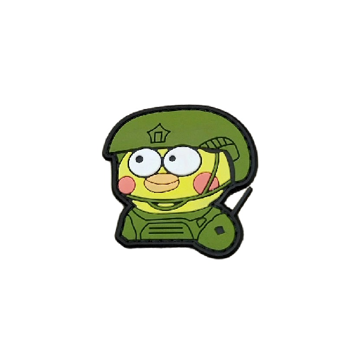 Cute 'Chicken Soldier' PVC Rubber Velcro Patch