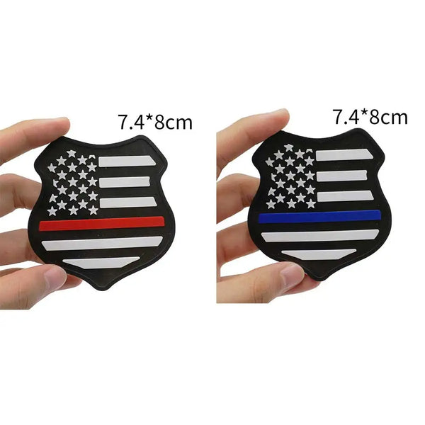 American Flag Shield 'Thin Line' PVC Rubber Velcro Patch