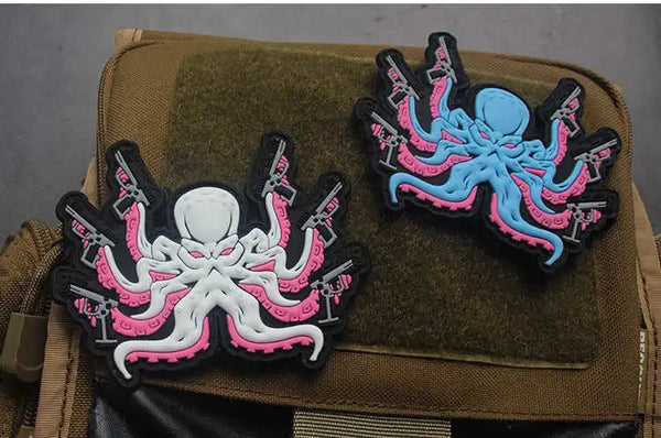 Octopus 'Tactical Guns' PVC Rubber Velcro Patch