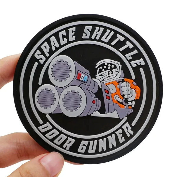 Military Tactical 'Space Shuttle Door Gunner | Round' PVC Rubber Patch