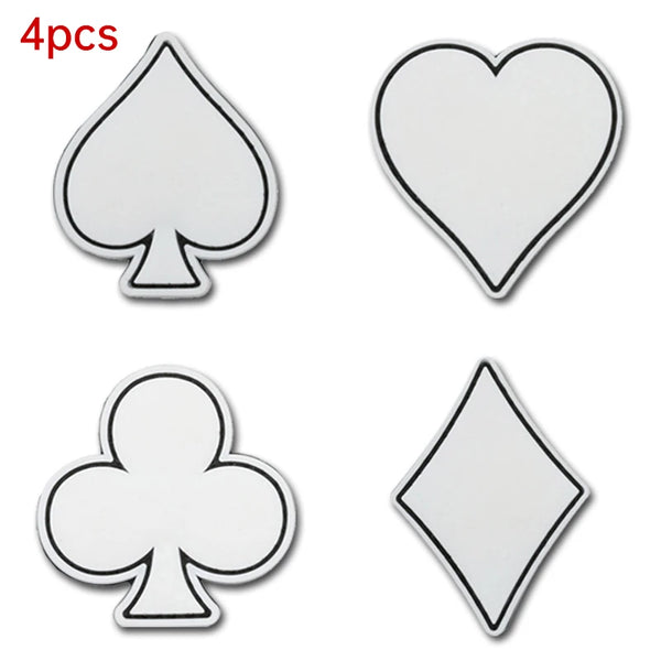 Playing Card Symbol 'Set of 4' PVC Rubber Velcro Patch