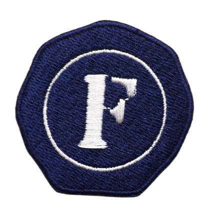 Cool 'Letter F | Logo' Embroidered Velcro Patch