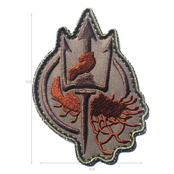 Military Tactical 'Costa Ludus Trident' Embroidered Velcro Patch