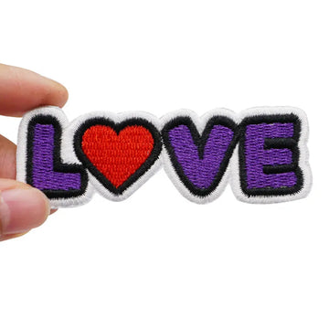Cute Love 'Red Heart' Embroidered Velcro Patch