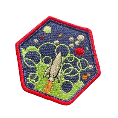 Travel 'Rocket Ship' Embroidered Velcro Patch