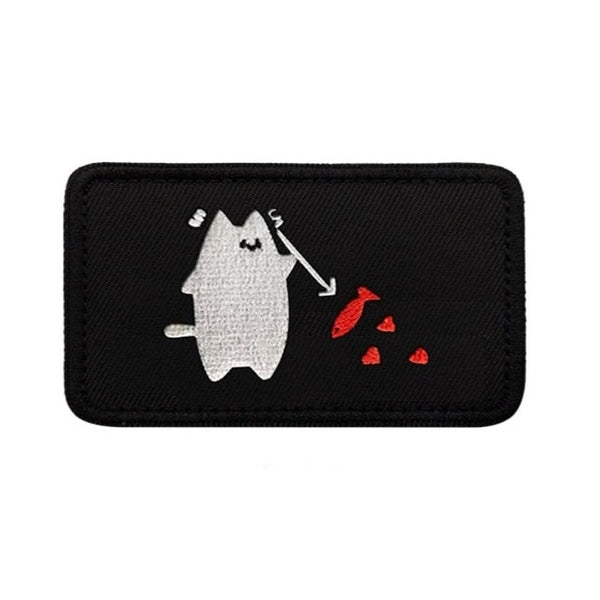 Cat 'Spearfishing' Embroidered Velcro Patch