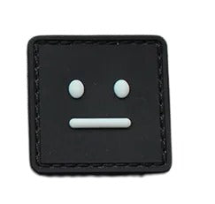 Cute Smiley 'Square Face' PVC Rubber Velcro Patch