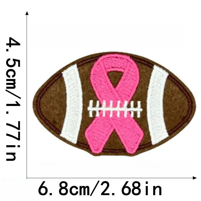 American Football 'Pink Ribbon' Embroidered Patch