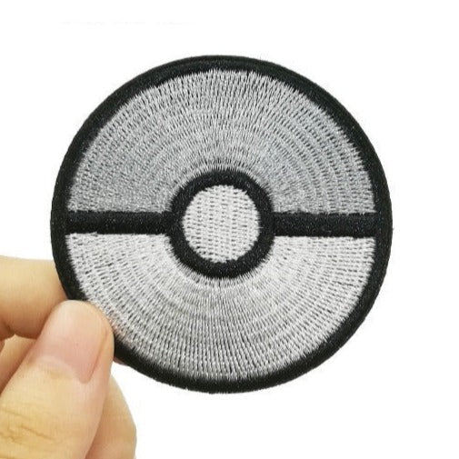 Pocket Monster 'Pokeball | Gray' Embroidered Patch