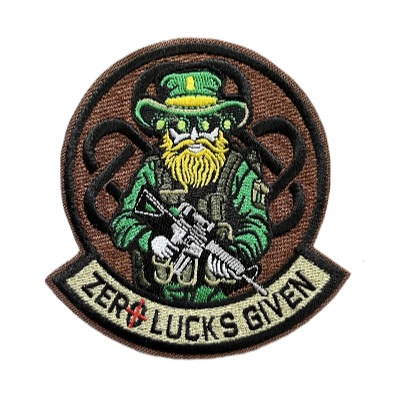 Tactical Leprechaun 'Zero Lucks Given' Embroidered Velcro Patch