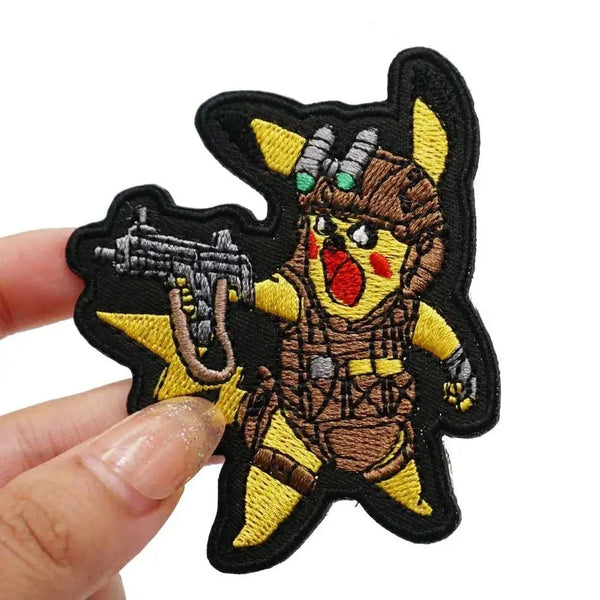 Pocket Monster 'Pikachu | Tactical Gear and Gun' Embroidered Velcro Patch