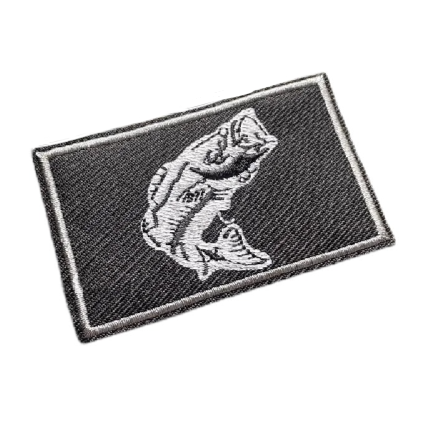 Largemouth Bass Fish 'Square' Embroidered Velcro Patch