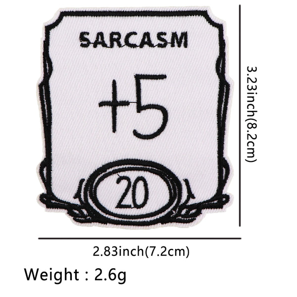 Dungeons & Dragons ‘Sarcasm +5’ Embroidered Patch