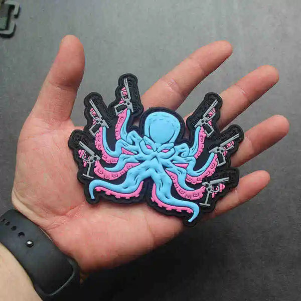 Octopus 'Tactical Guns' PVC Rubber Velcro Patch