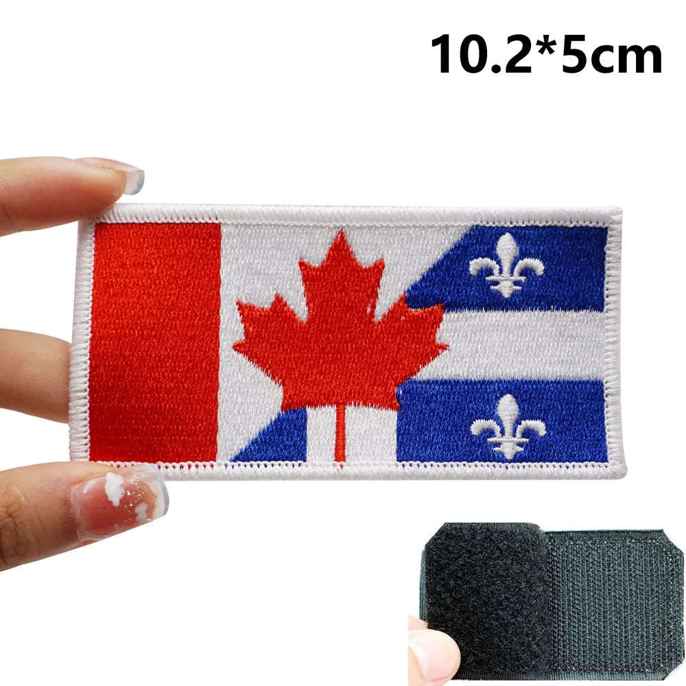 Canada x Quebec Flag Embroidered Velcro Patch